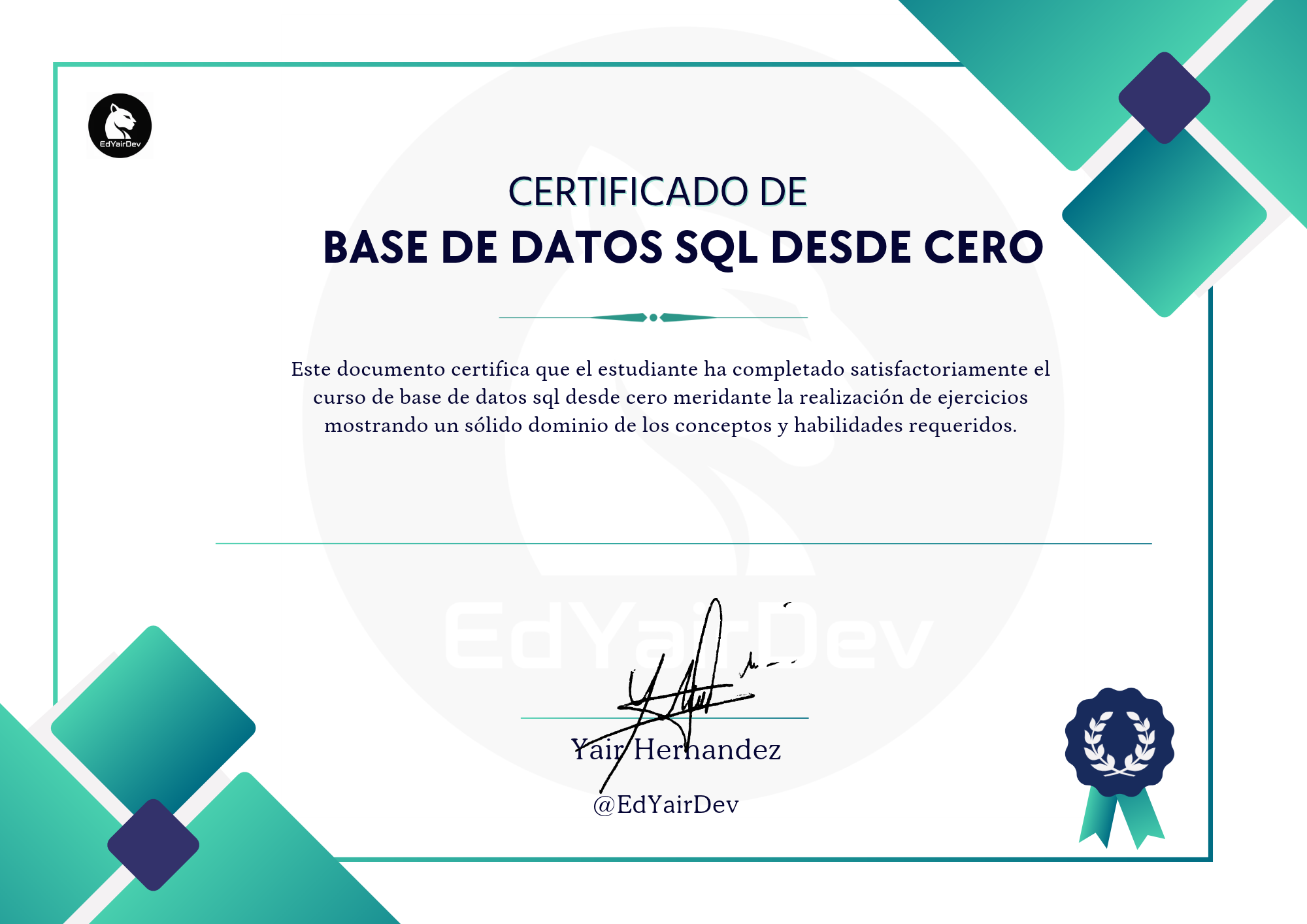 Vista previa del certificado