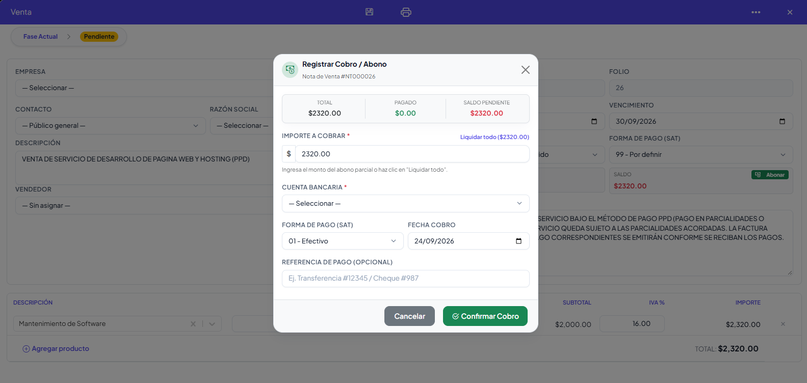 Módulo de Cuentas por Cobrar